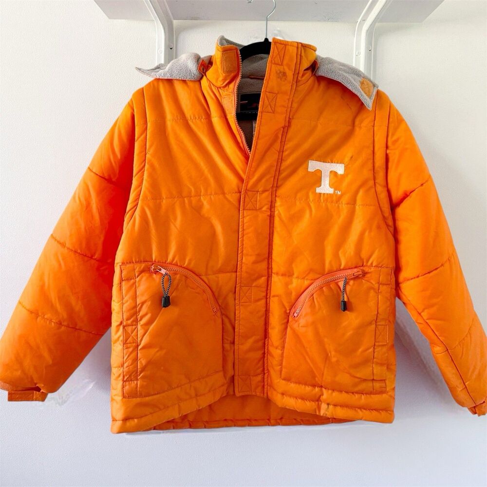Vtg Kids Boys Pro Stuff Tennessee Volunteers Orange Puffer Coat Vest Jacket L